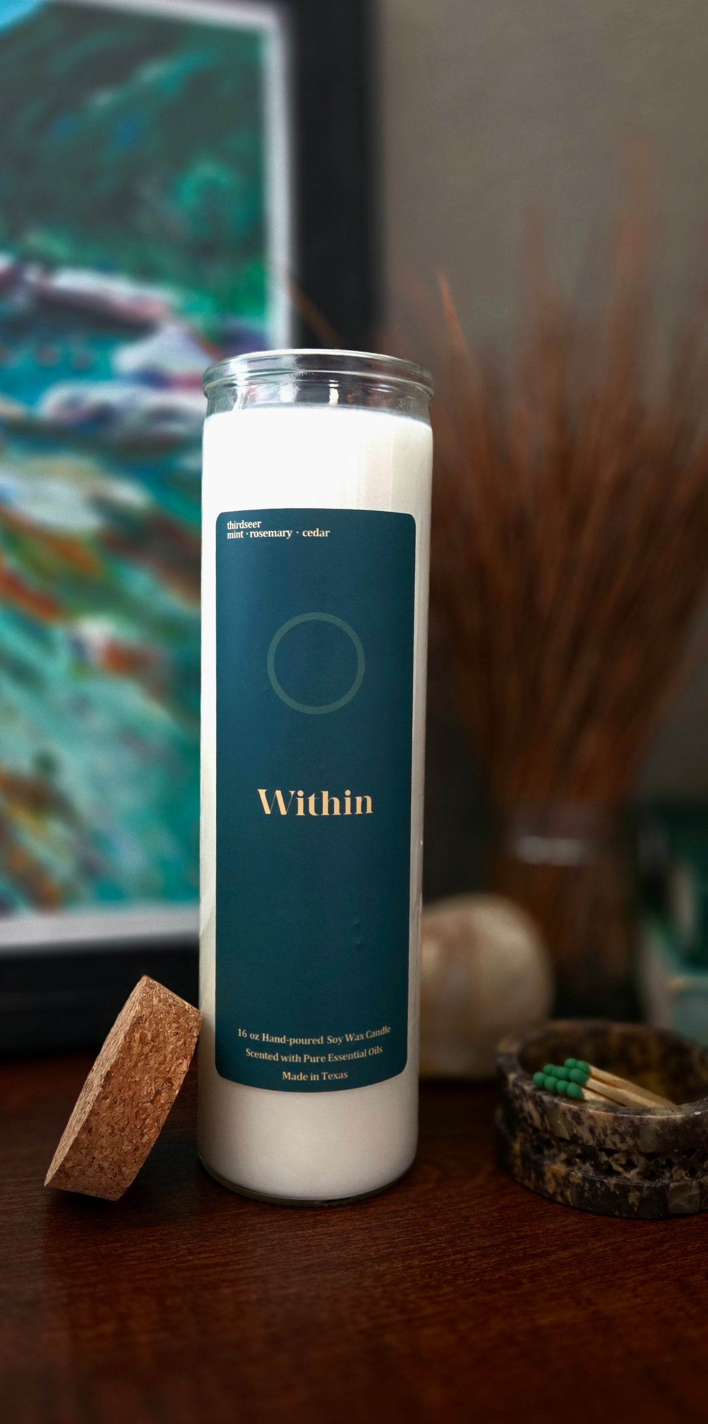Within · Peppermint, Rosemary & Cedarwood Non-Toxic Plant-Based Prayer Candle