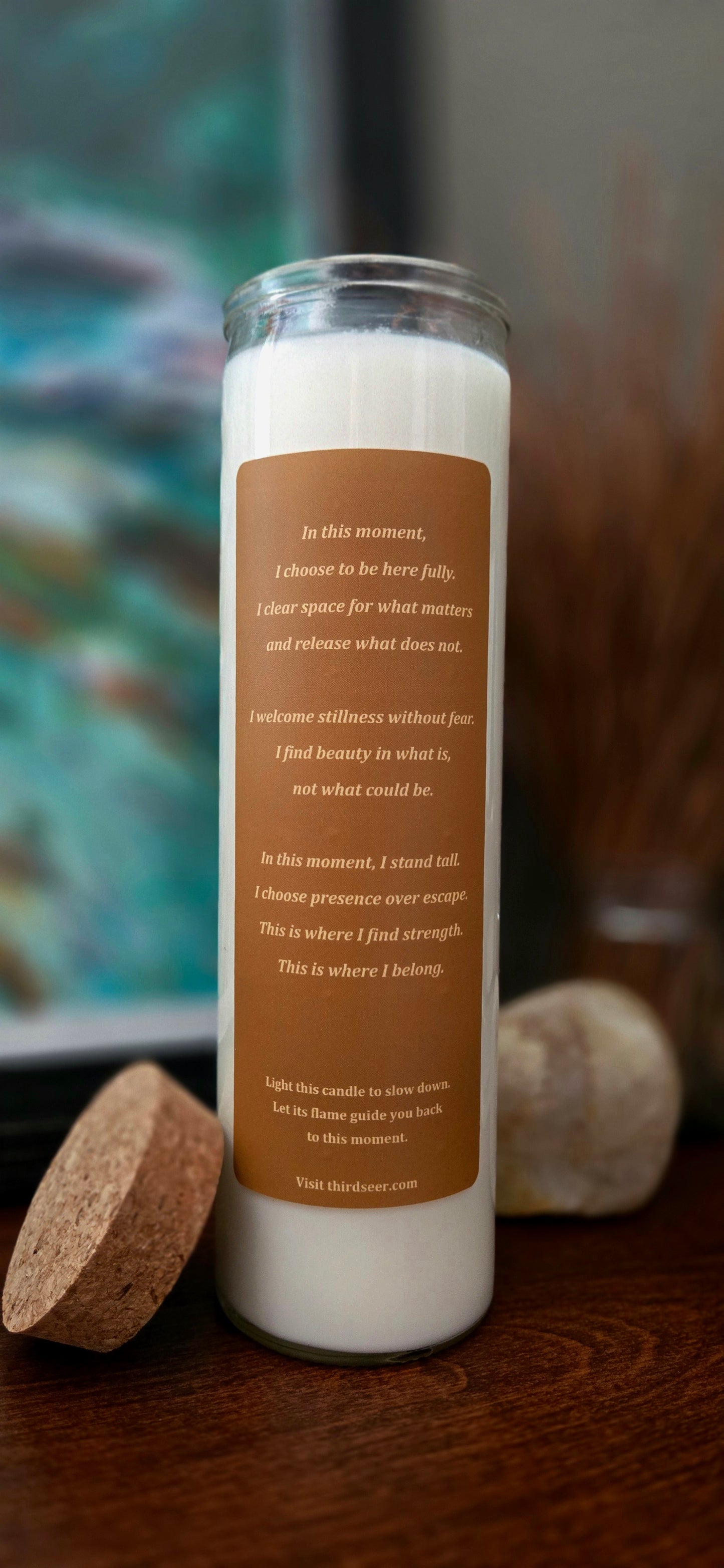 This Moment · Eucalyptus, Lemongrass & Clove Non-Toxic Plant-Based Prayer Candle