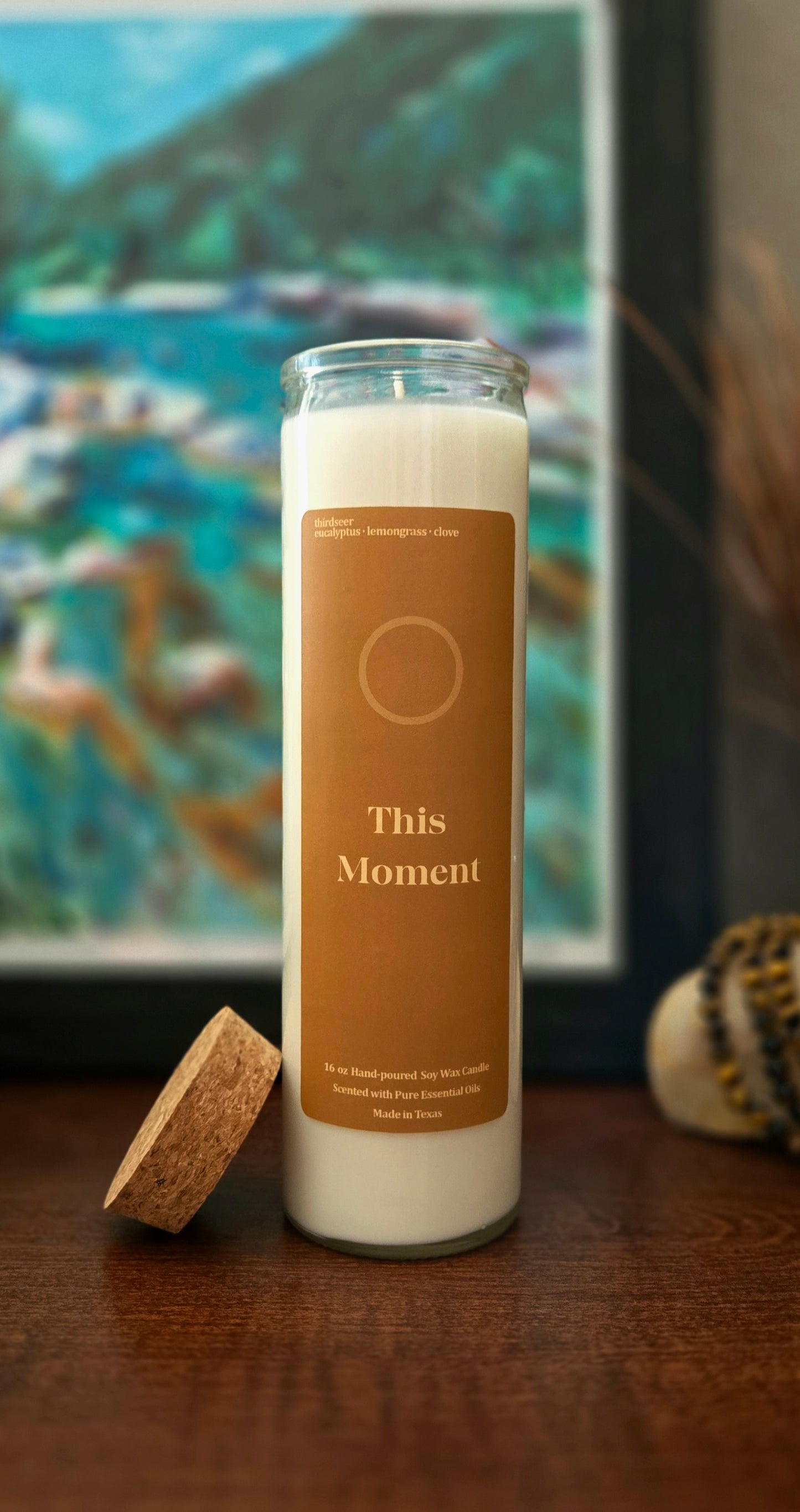 This Moment · Eucalyptus, Lemongrass & Clove Non-Toxic Plant-Based Prayer Candle