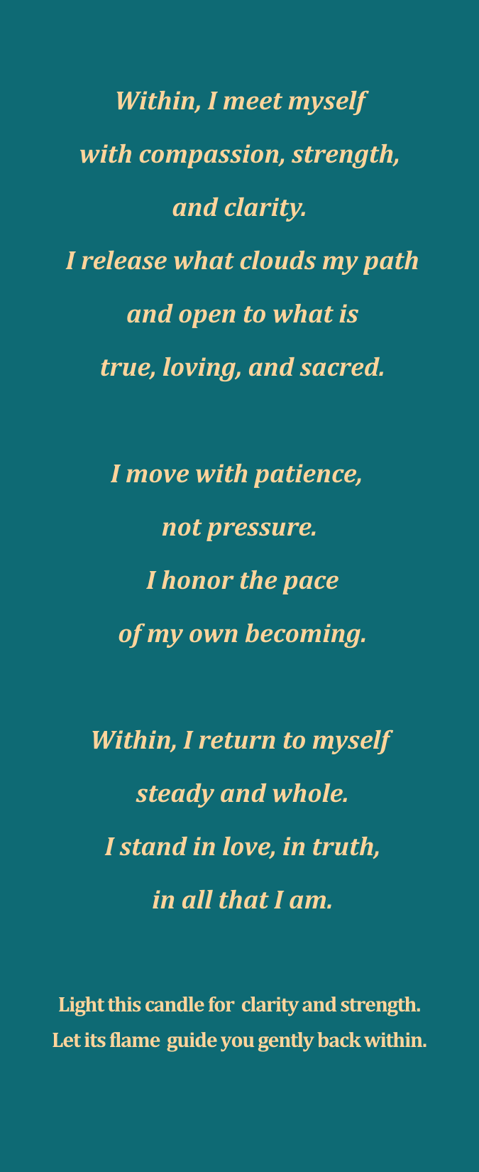 Within · Peppermint, Rosemary & Cedarwood Non-Toxic Plant-Based Prayer Candle