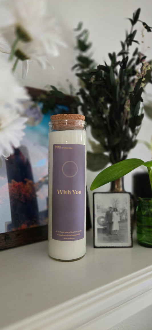 With You · Lavender & Frankincense Non-Toxic Plant-Based Prayer Candle
