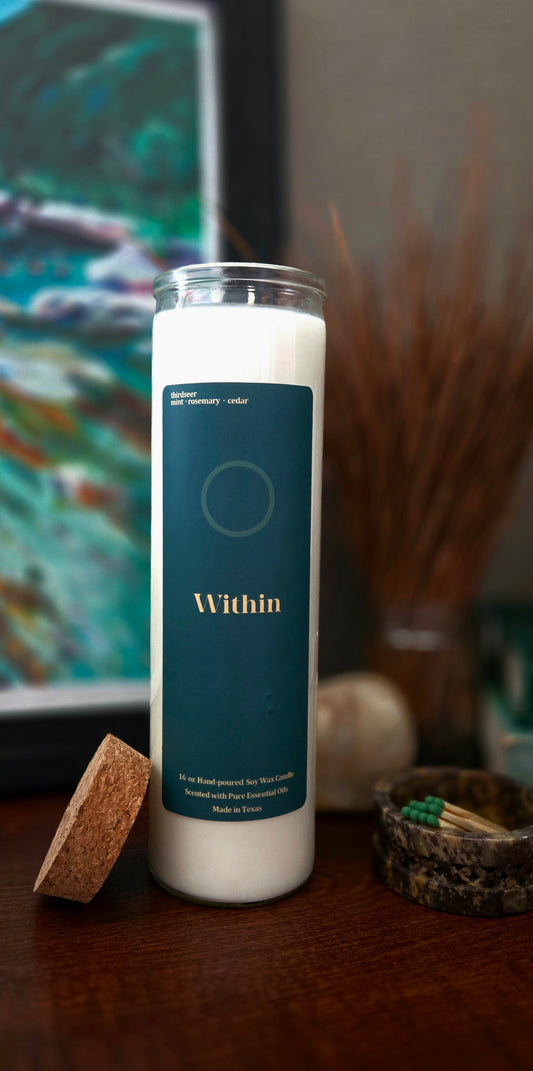 Within · Peppermint, Rosemary & Cedarwood Non-Toxic Plant-Based Prayer Candle