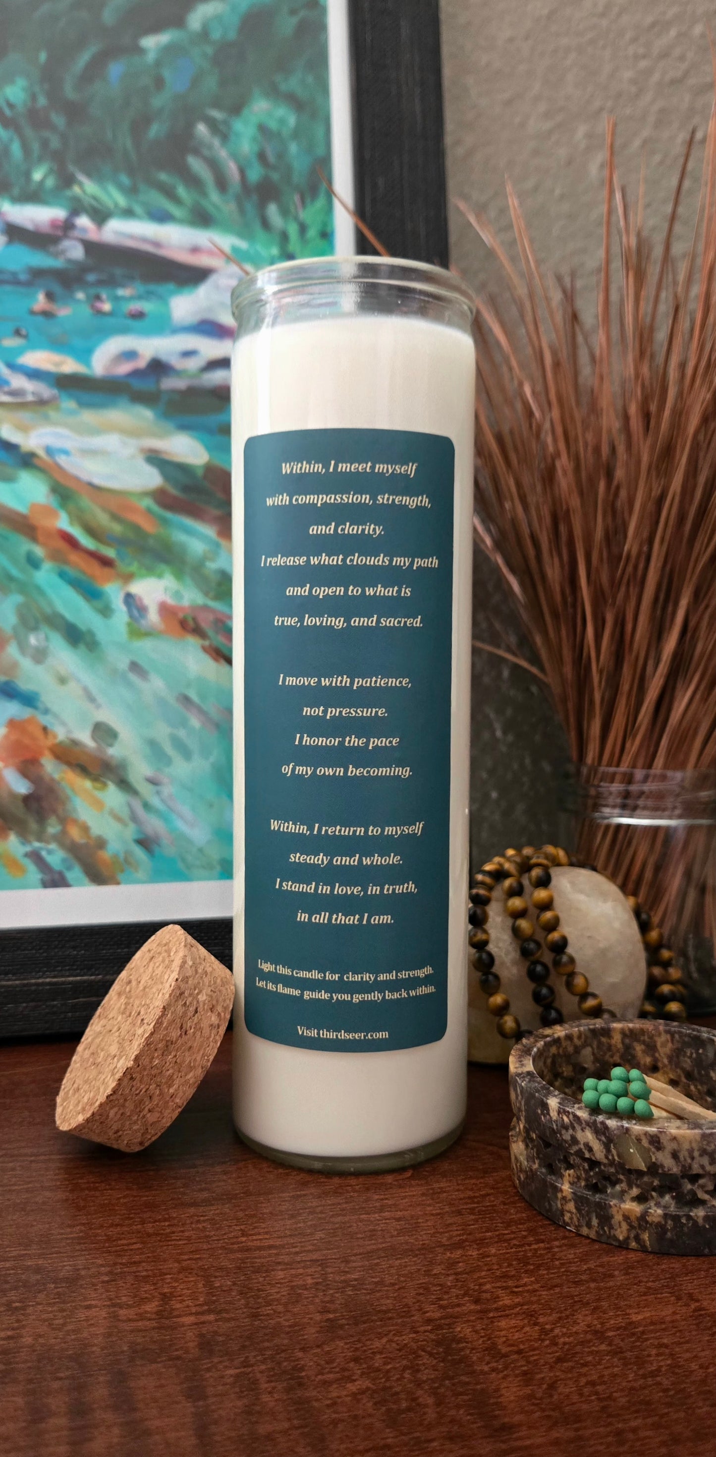 Within · Peppermint, Rosemary & Cedarwood Non-Toxic Plant-Based Prayer Candle