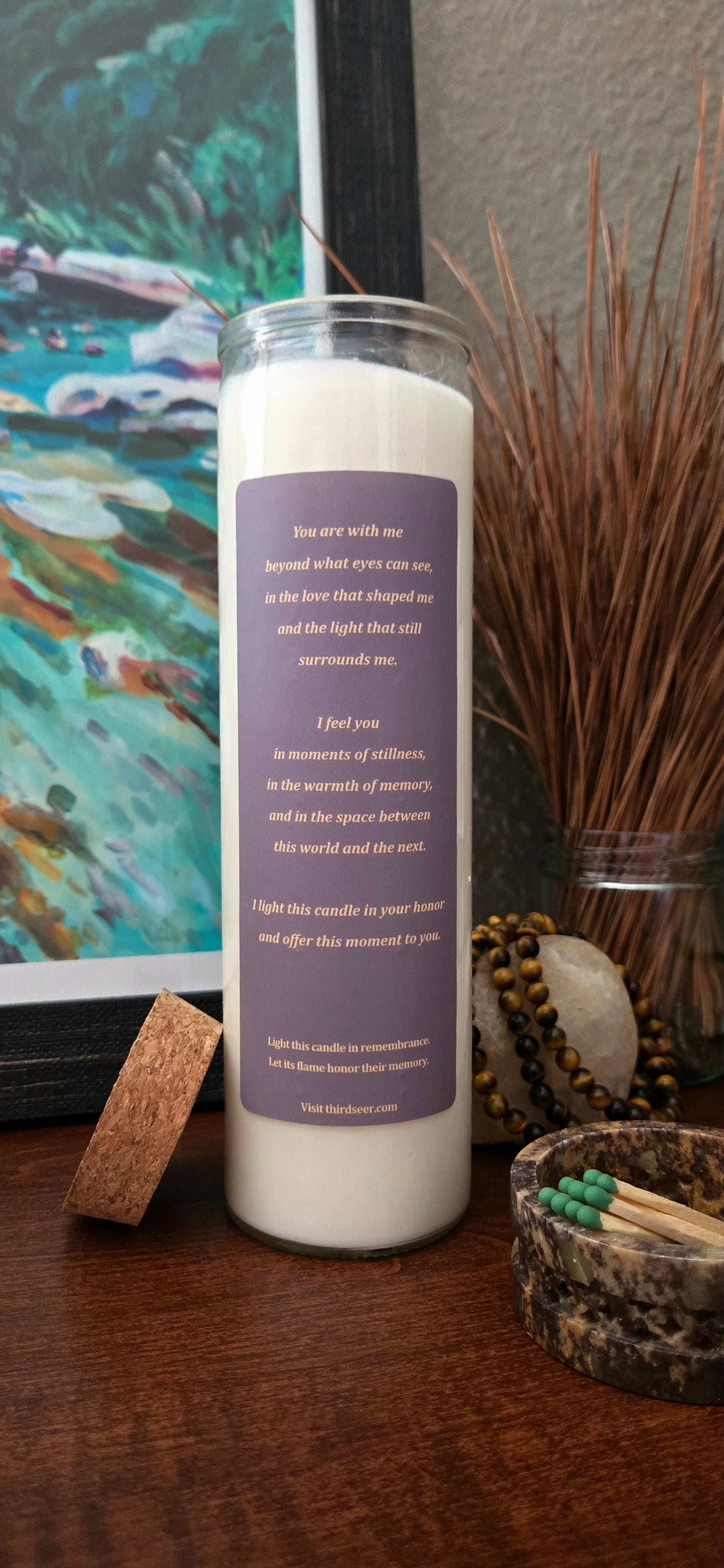 With You · Lavender & Frankincense Non-Toxic Plant-Based Prayer Candle