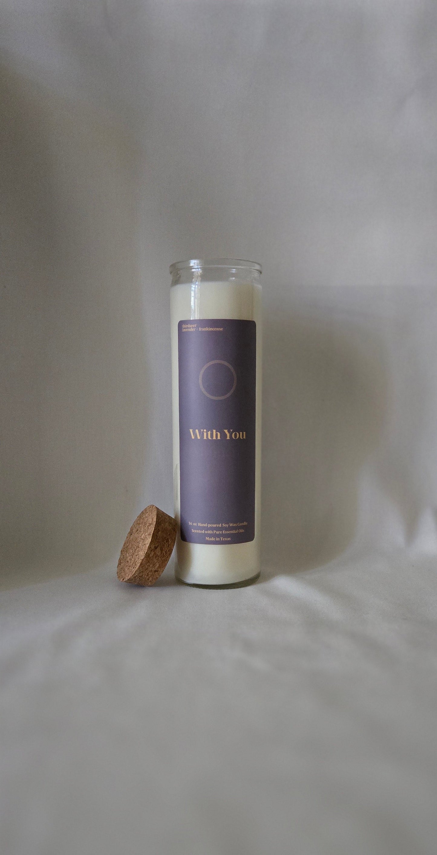 With You · Lavender & Frankincense Non-Toxic Plant-Based Prayer Candle
