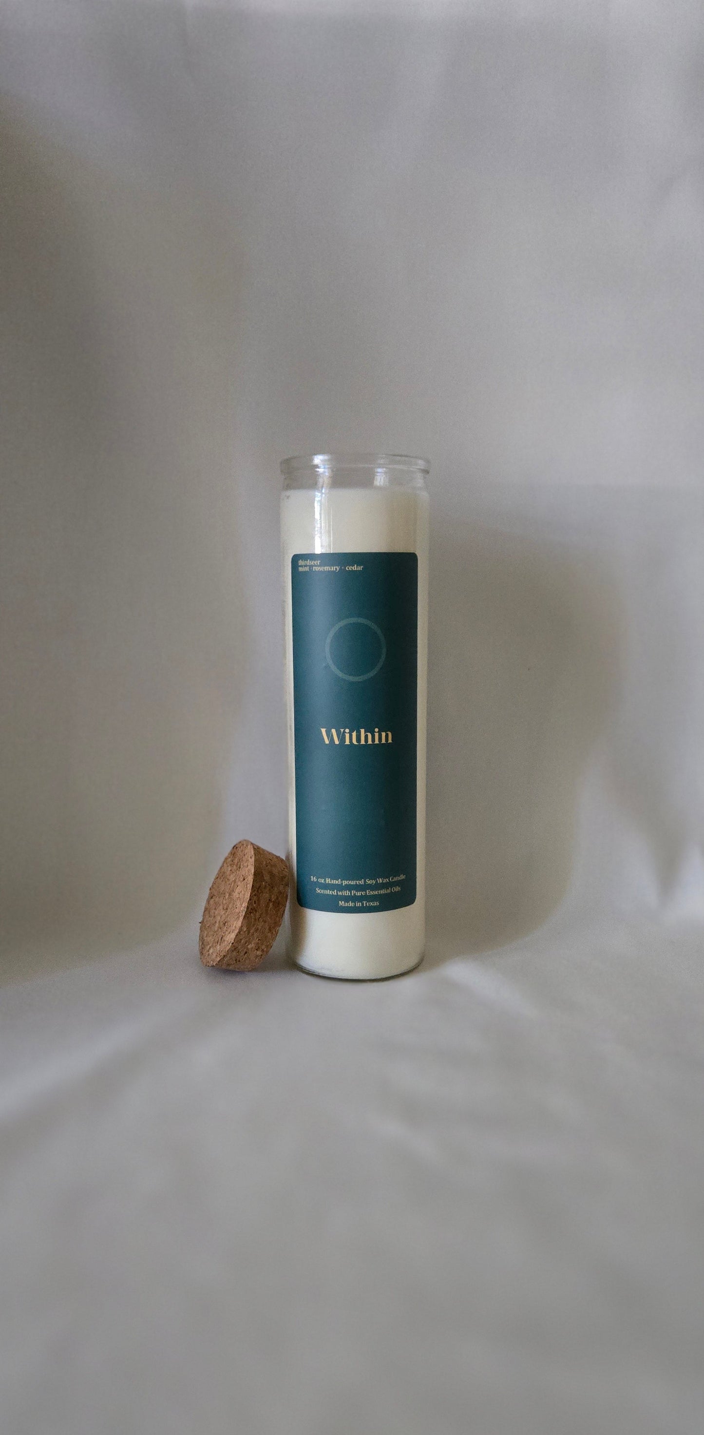 Within · Peppermint, Rosemary & Cedarwood Non-Toxic Plant-Based Prayer Candle