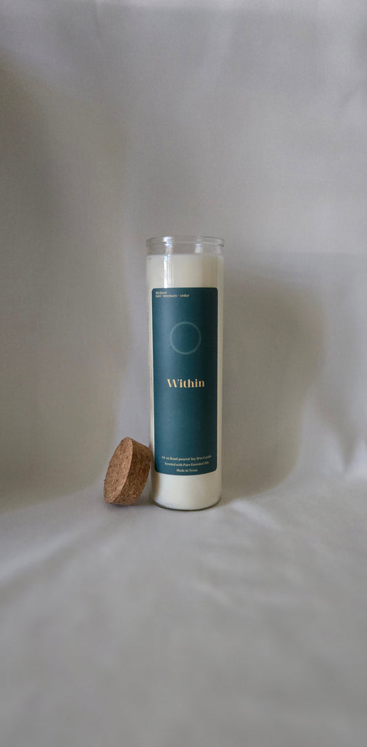 Within · Peppermint, Rosemary & Cedarwood Non-Toxic Plant-Based Prayer Candle