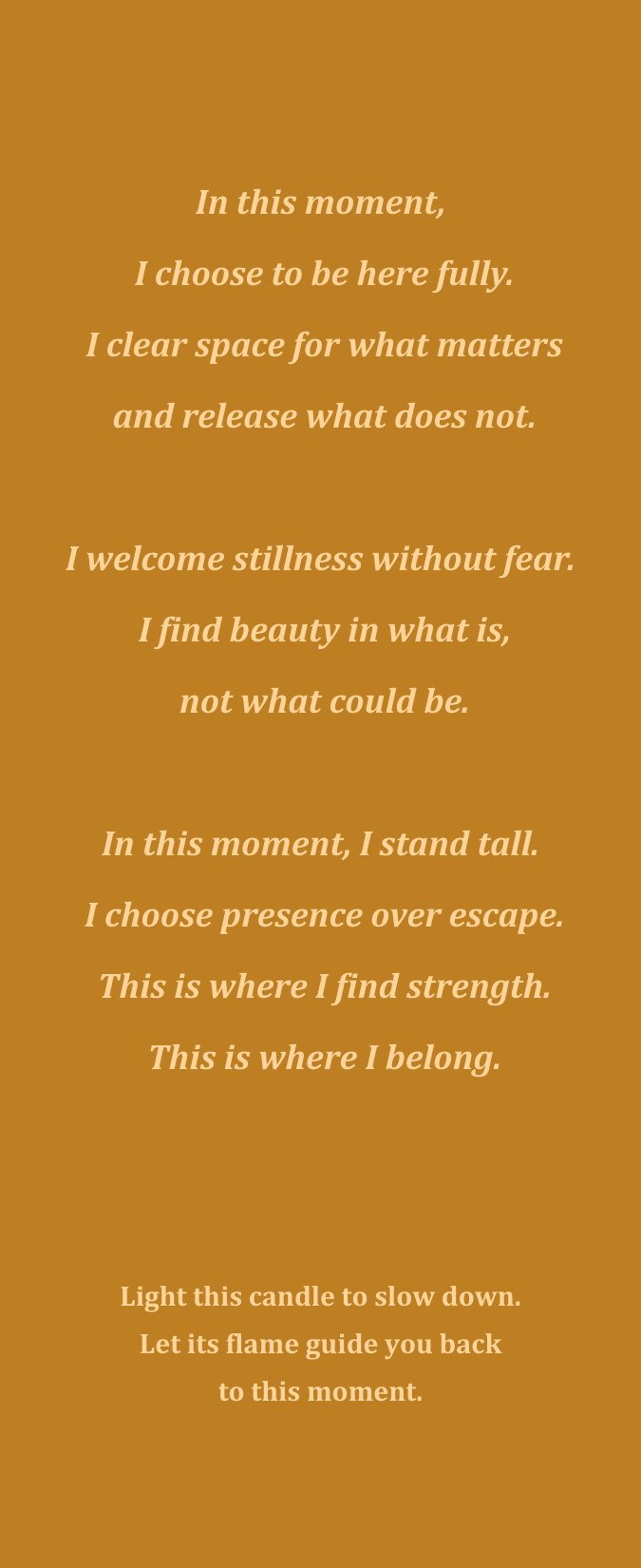 This Moment · Eucalyptus, Lemongrass & Clove Non-Toxic Plant-Based Prayer Candle